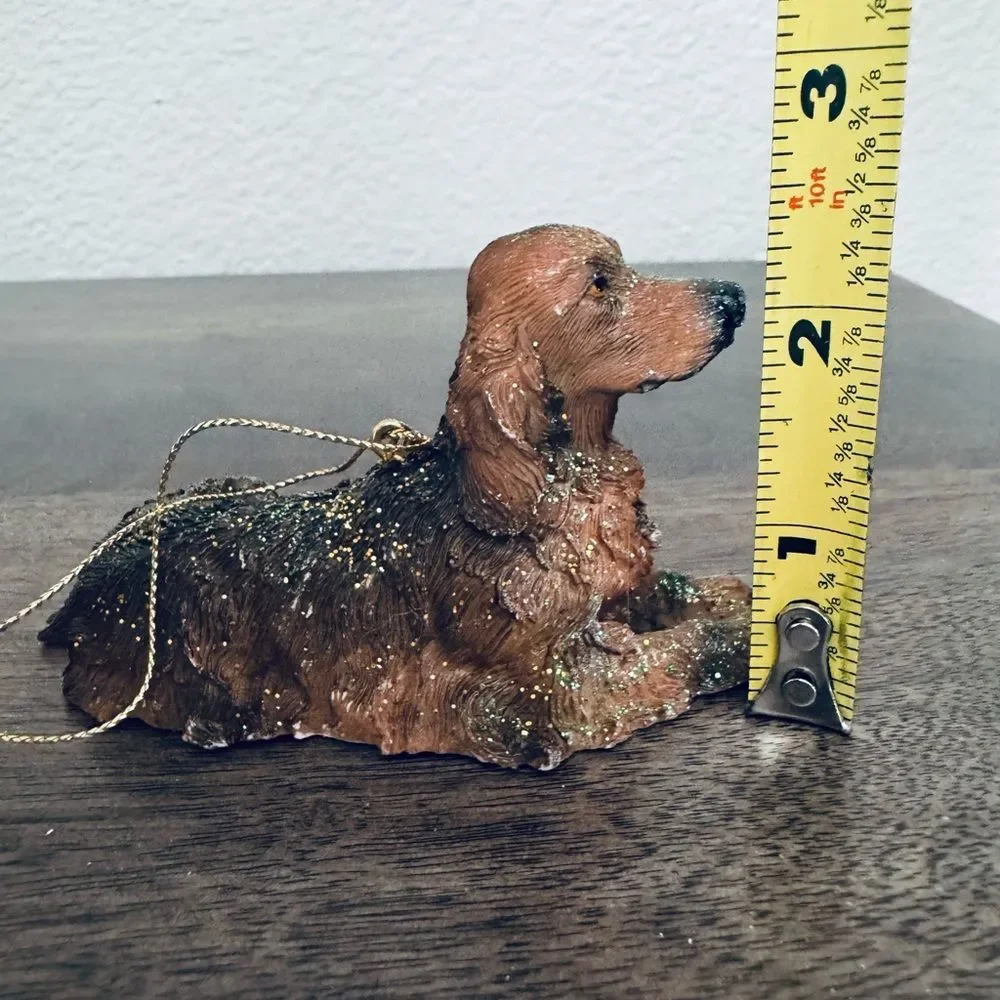 Red Setter Spaniel Christmas Holiday Dog Figurine Ornament